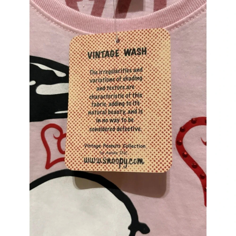 Justice Peanuts Snoopy Woodstock Pink Glitter Rhinestone T-Shirt Size 20 NWT